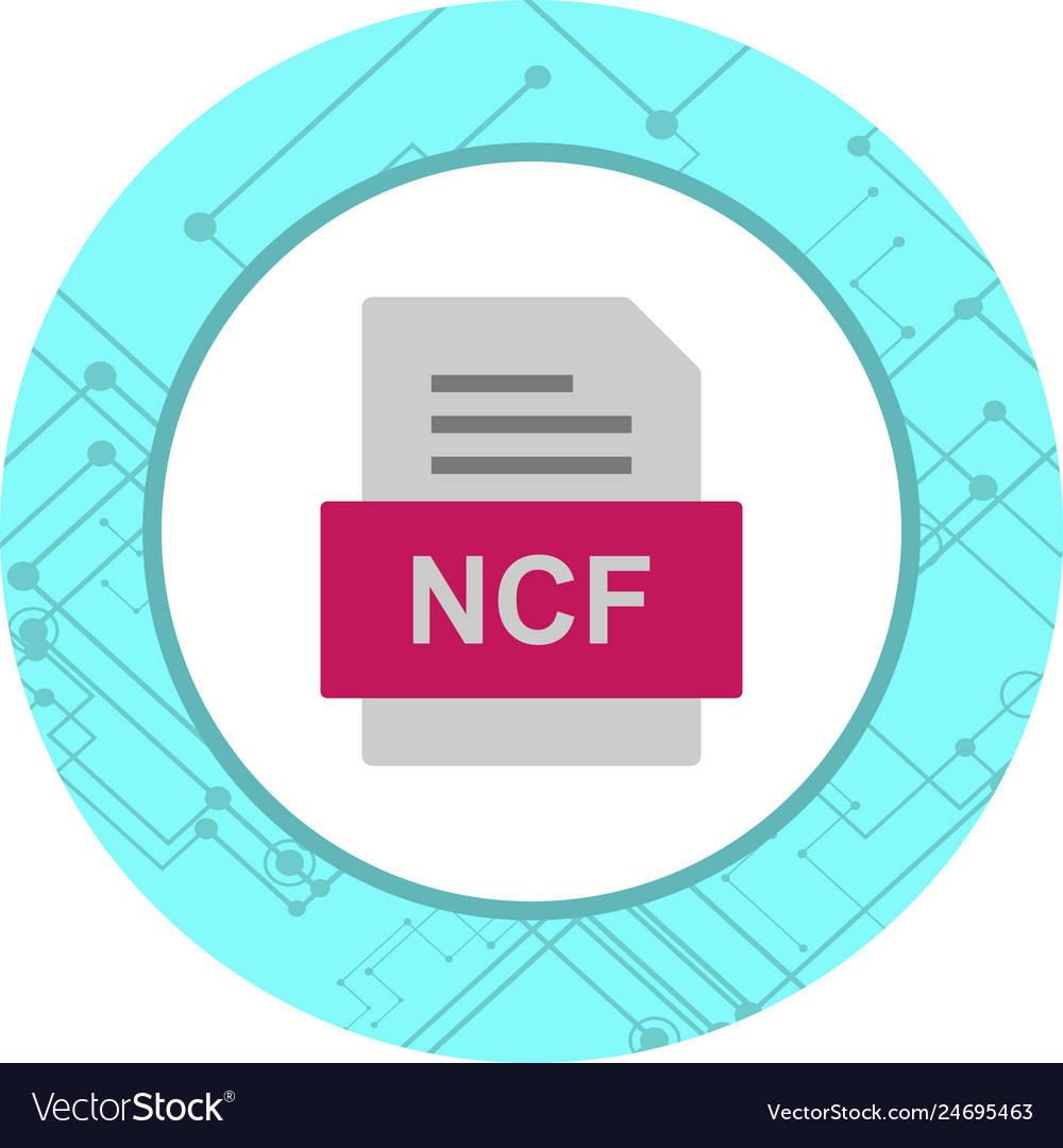 Ncf file document icon Royalty Free Vector Image