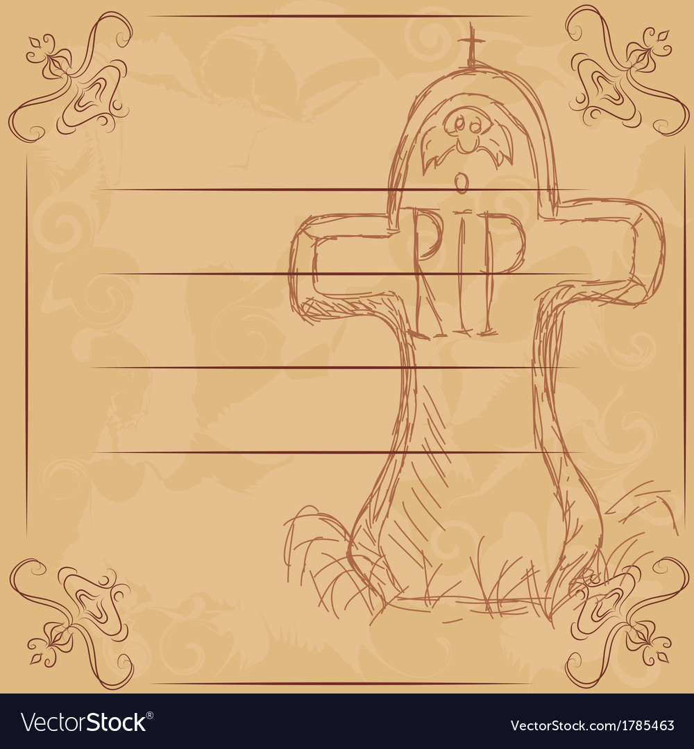 rip headstone banner for halloween royalty free vector image