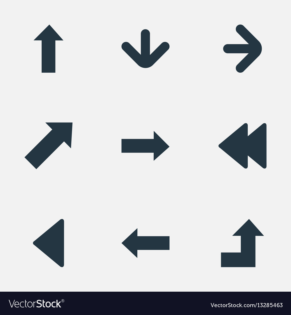 Set of 9 simple arrows icons can be found