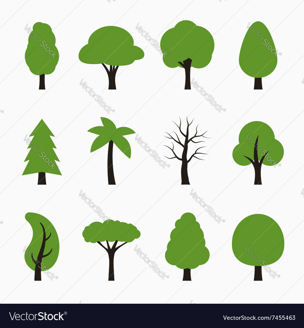 Tree icons set Royalty Free Vector Image - VectorStock