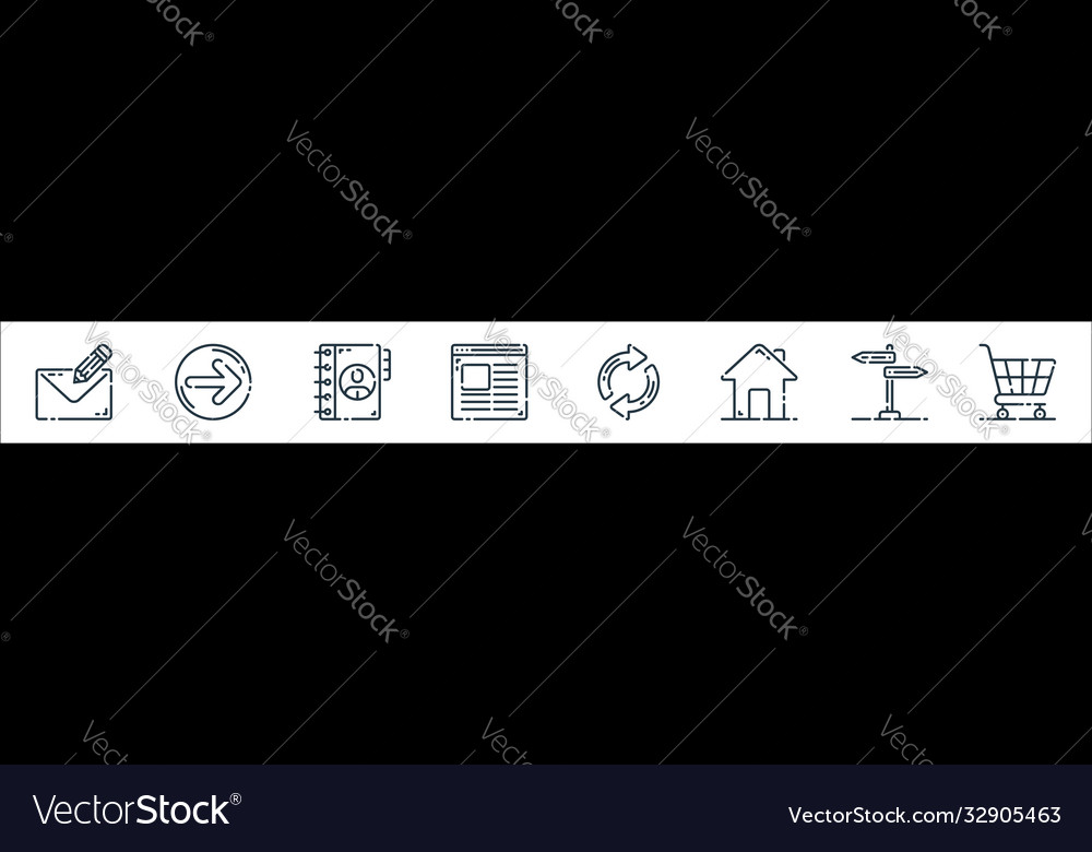 User interface line icons linear set quality vector image User interface line icons linear set quality