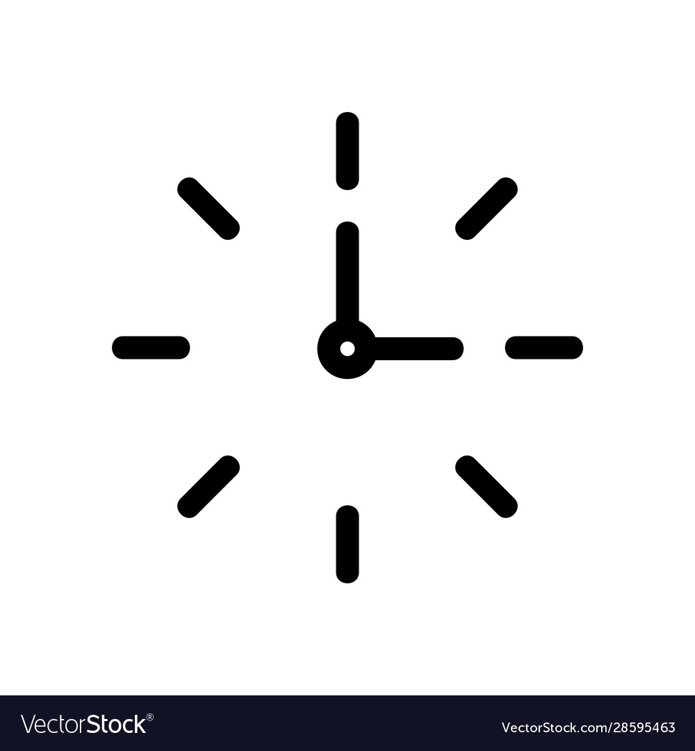 Wall clock icon isolated contour symbol