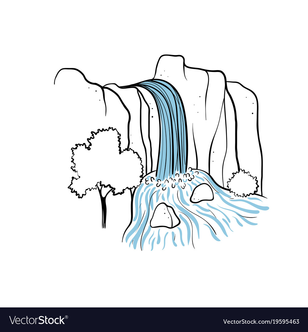 Waterfall Royalty Free Vector Image - VectorStock