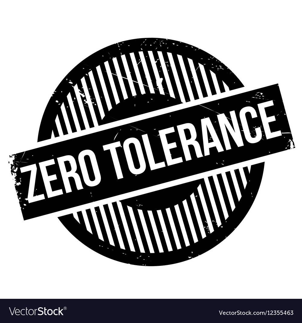 Zero tolerance rubber stamp Royalty Free Vector Image