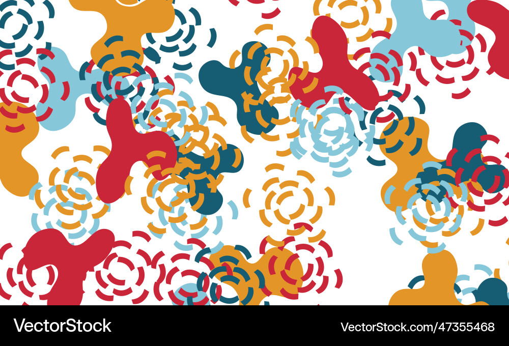 Abstract yellow blue red and green chaotic forms Vector Image