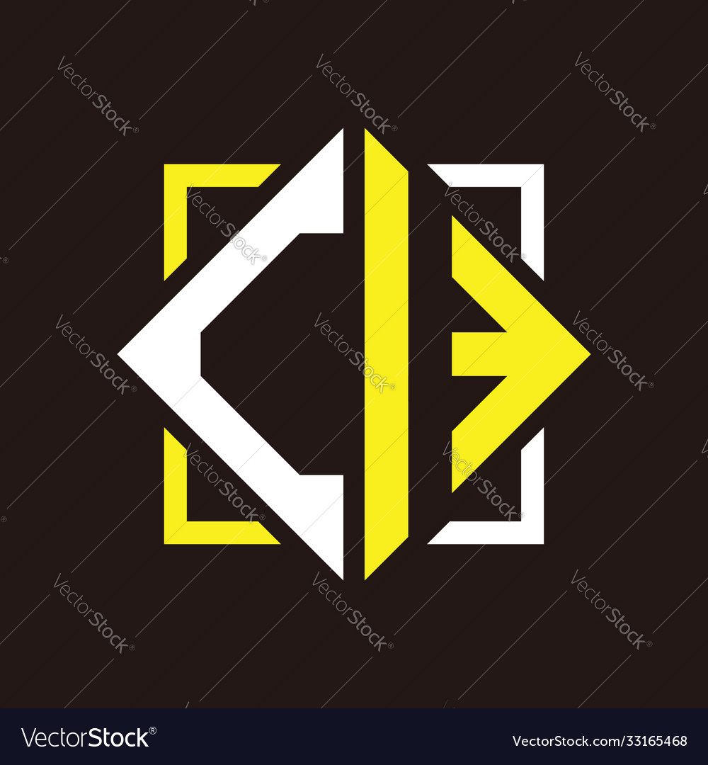C i initials quadrangle monogram with square
