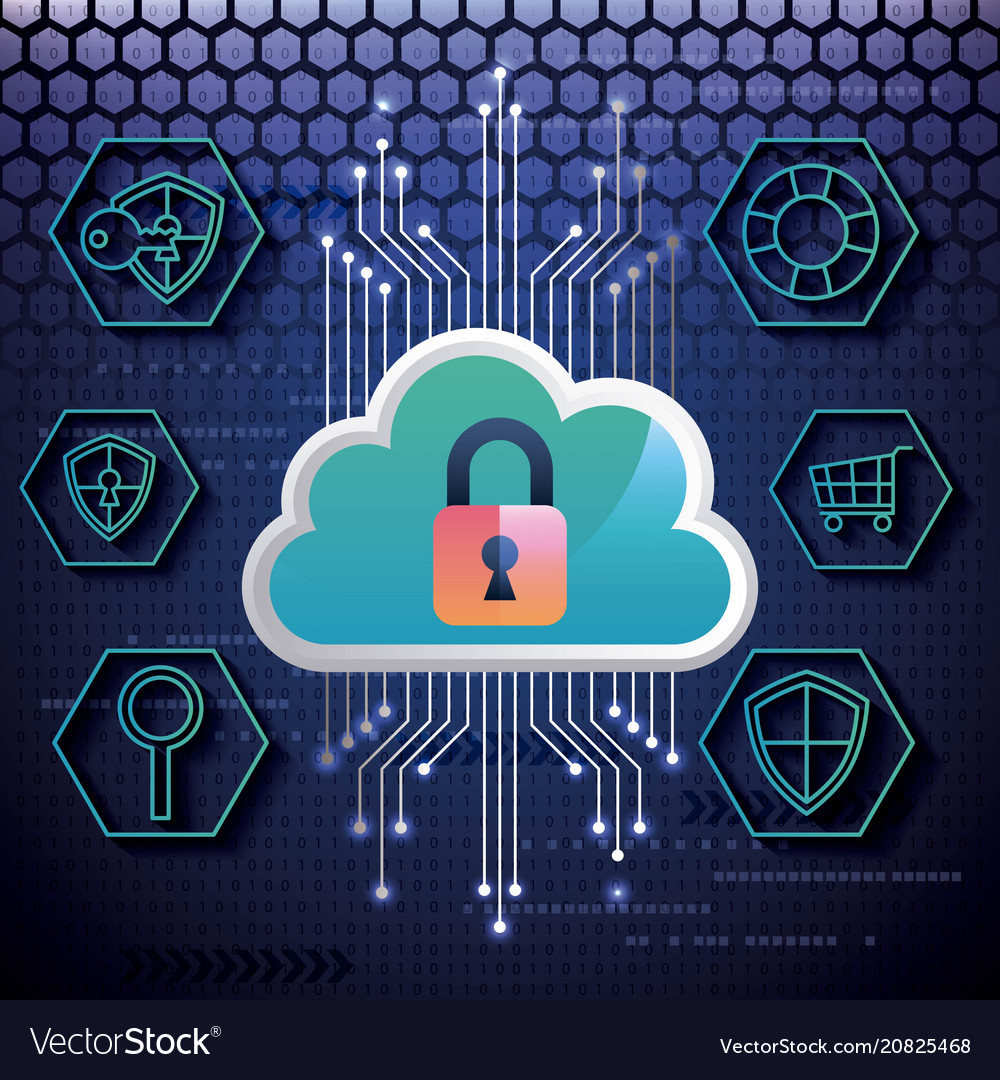 Cyber security digital Royalty Free Vector Image