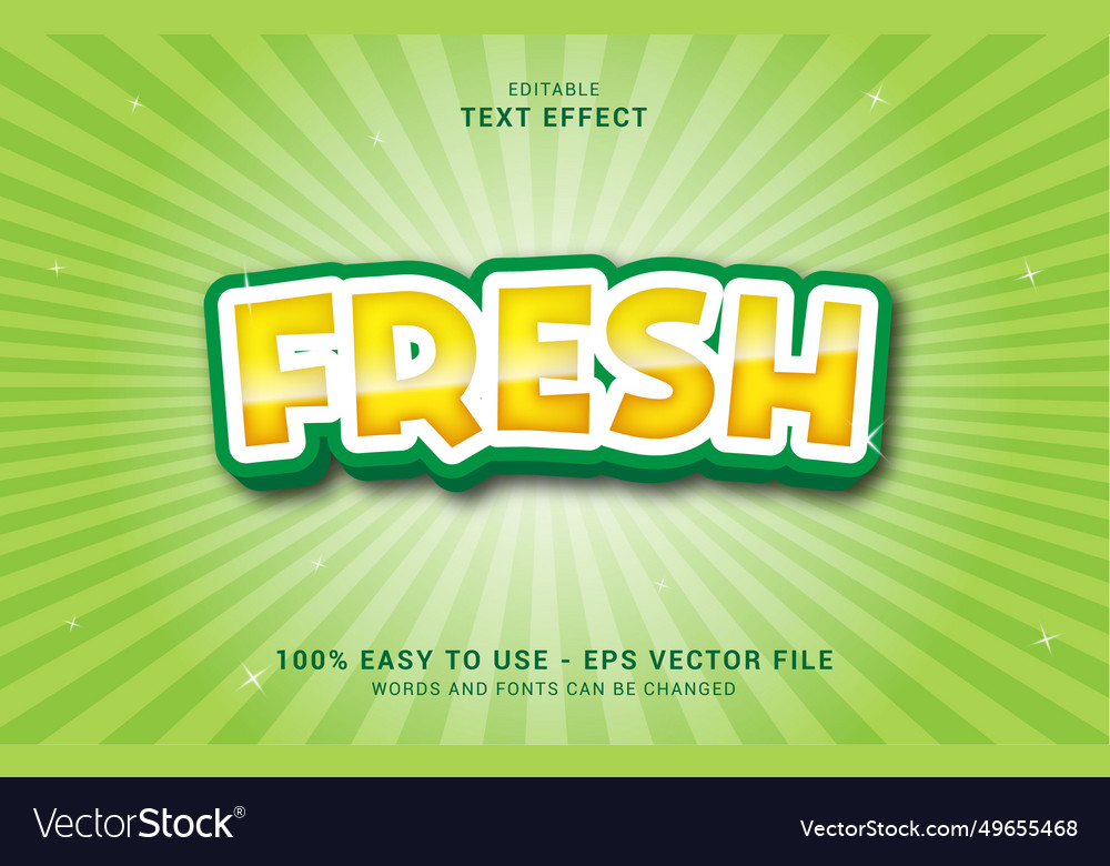 Editable text effect fresh style