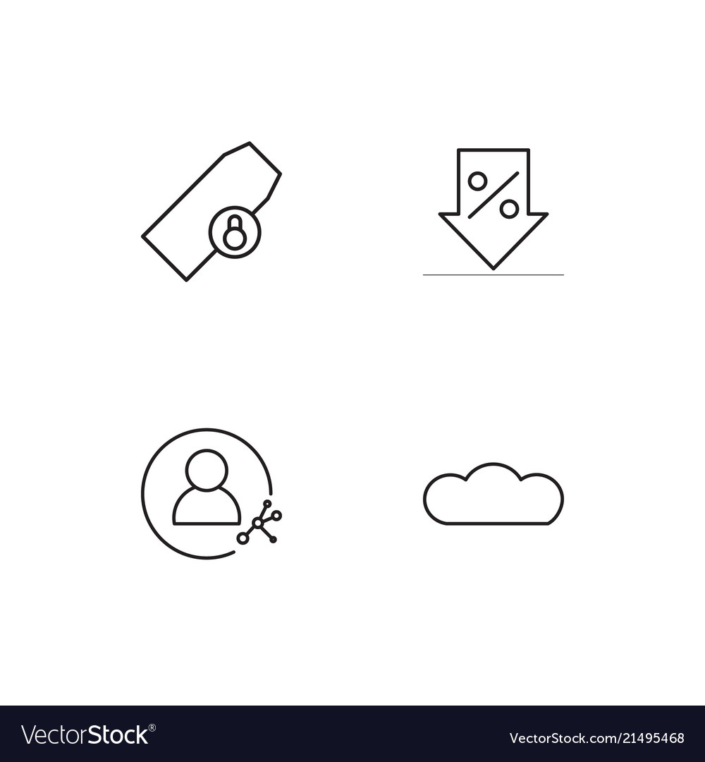 Essential linear icons set simple outline