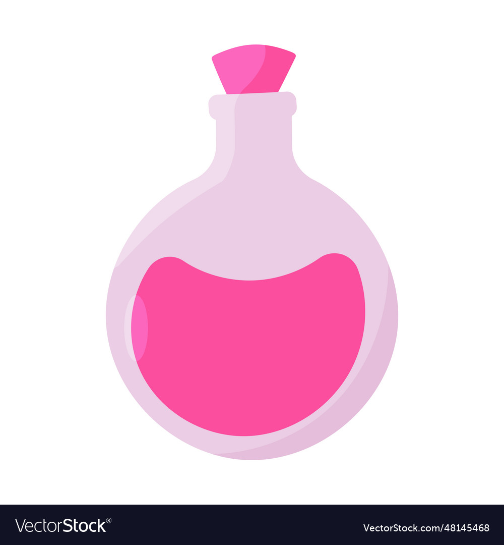 Flask potion perfume jar colored icon element vector image Flask potion perfume jar colored icon element