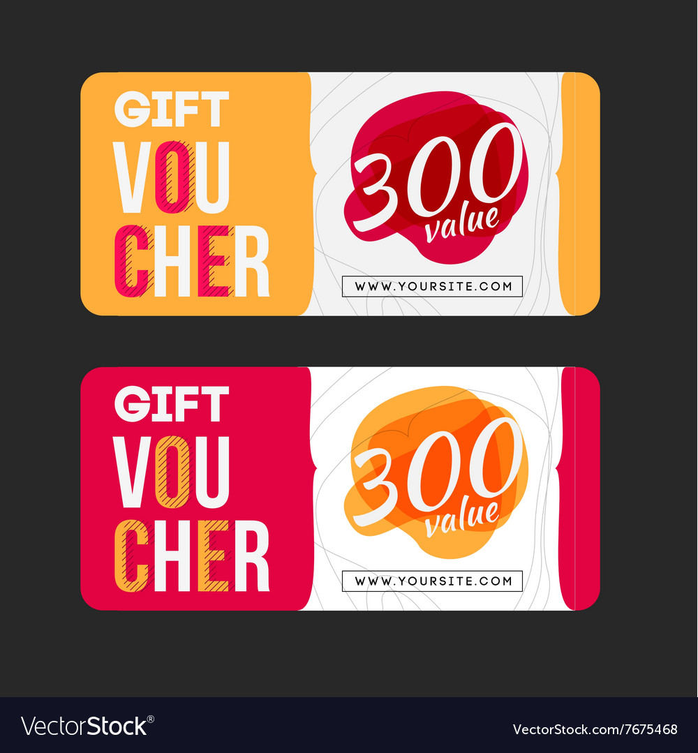 gift voucher template set two gift cards design vector image gift cards template