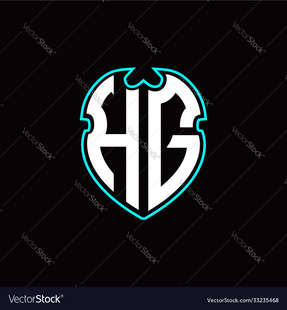H g initial logo design with a shield shape vector image H g initial logo design with a shield shape