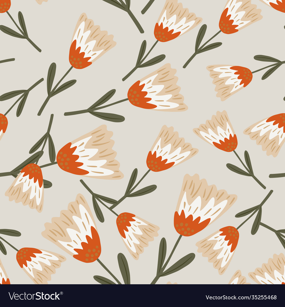 Random seamless nature pattern with botanical vector image Random seamless nature pattern with botanical
