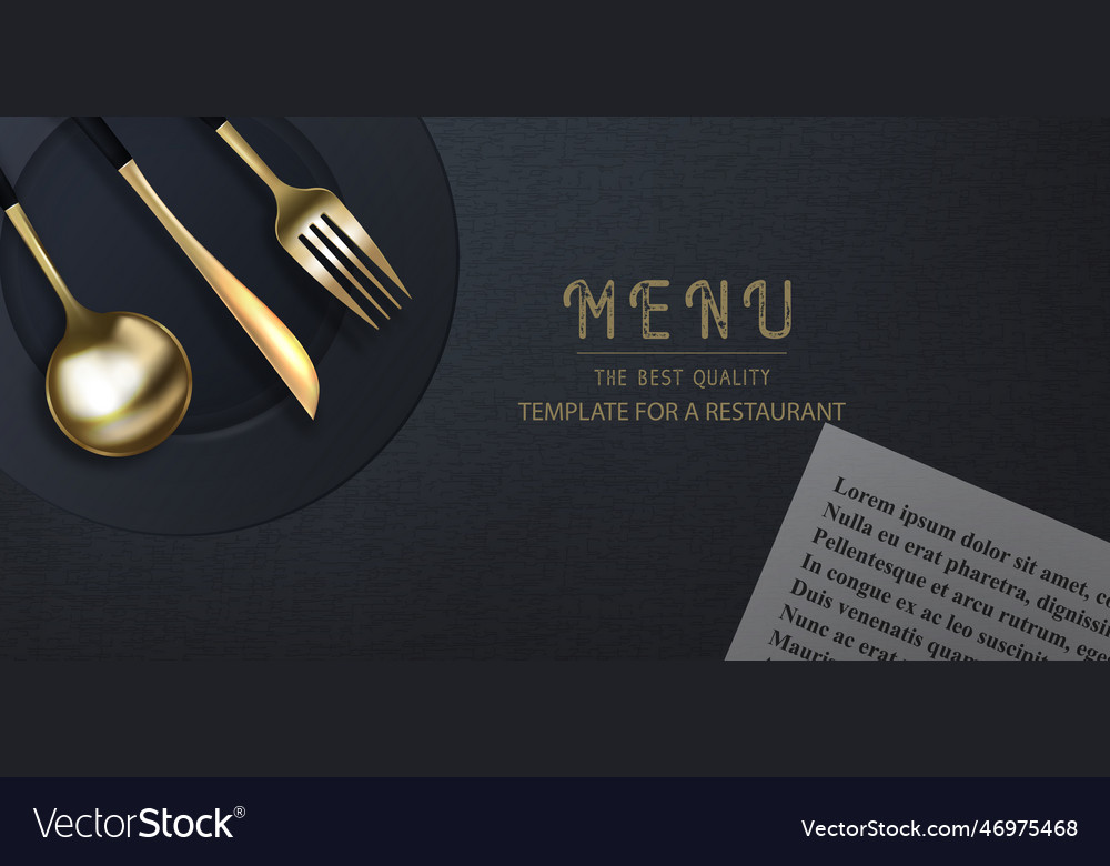 Realistic 3d golden fork knife and spoon Vector Image