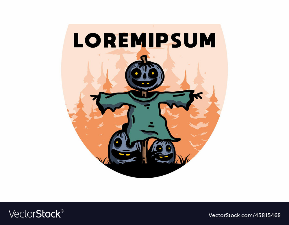 Scary Halloween Pumpkin Design Royalty Free Vector Image