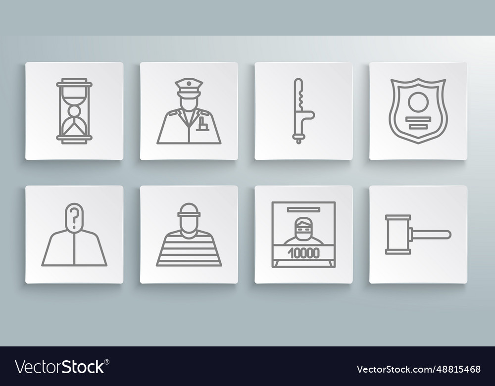 Set line anonymous with question mark police vector image Set line anonymous with question mark police