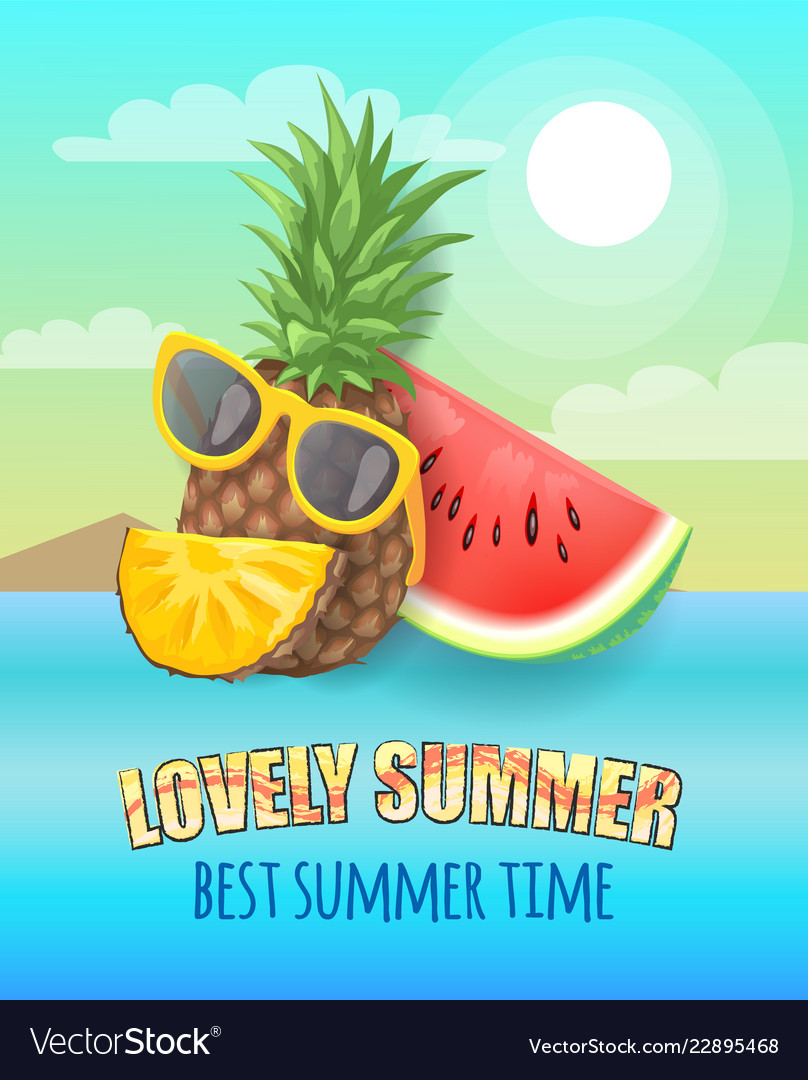 Summer beach party banner placard sample vector image Summer beach party banner placard sample