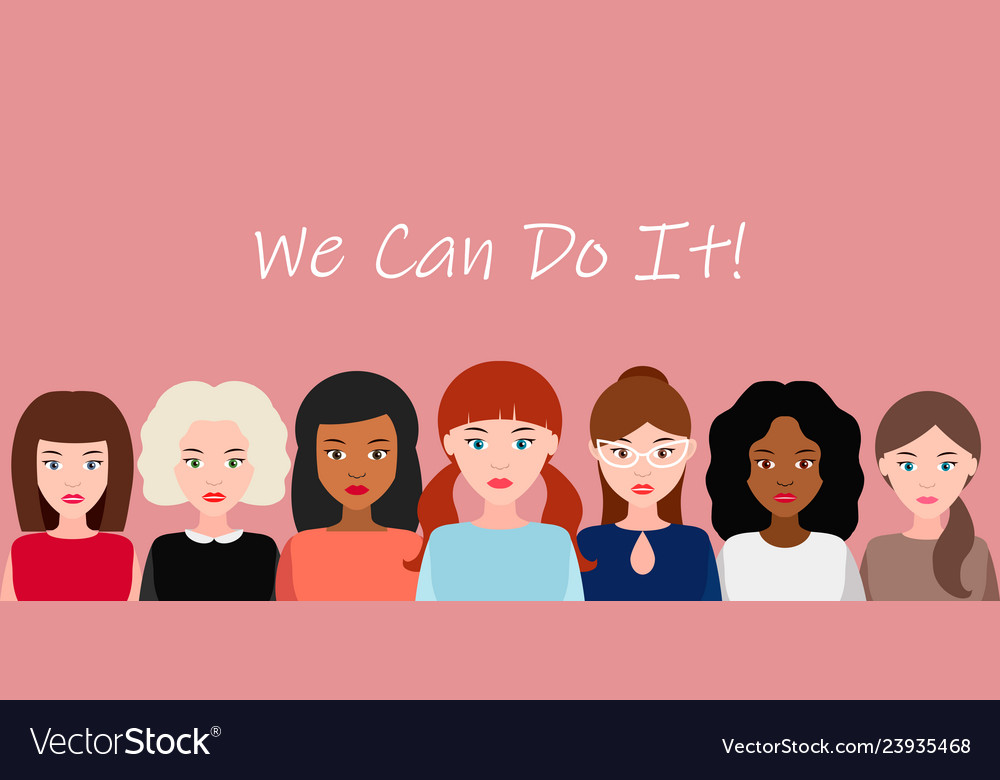 We can do it symbol of female power woman rights Vector Image