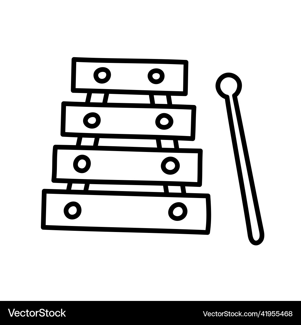 Xylophone hand drawn doodle kid stuff icon Vector Image