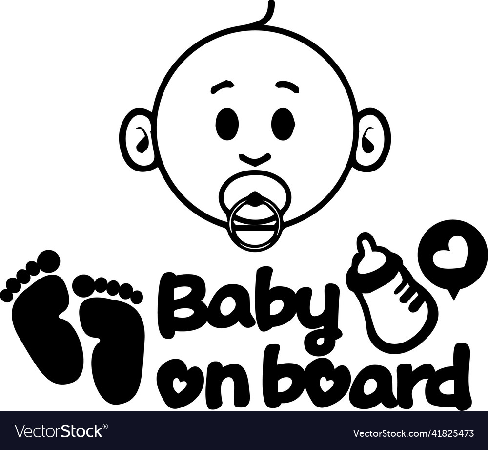 Baby on board car sticker Royalty Free Vector Image