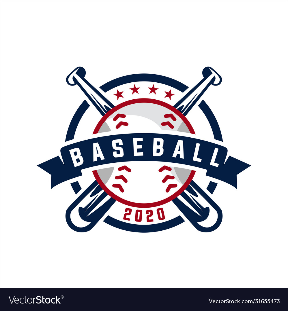 Baseball sport badge logo Royalty Free Vector Image