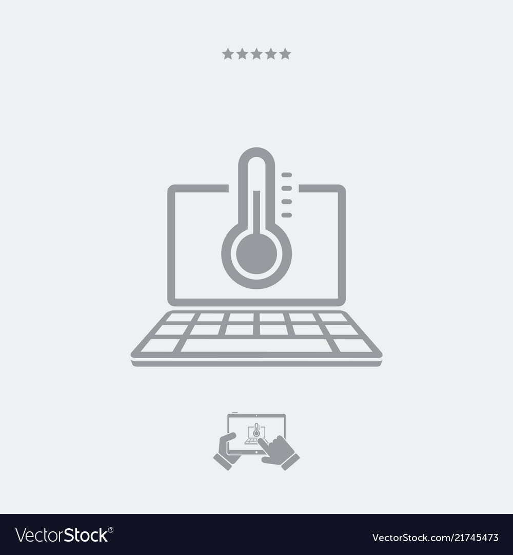 Computer temperature - web icon vector image Computer temperature - web icon