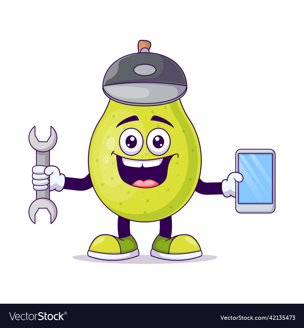 Cute mechanic pear cartoon design