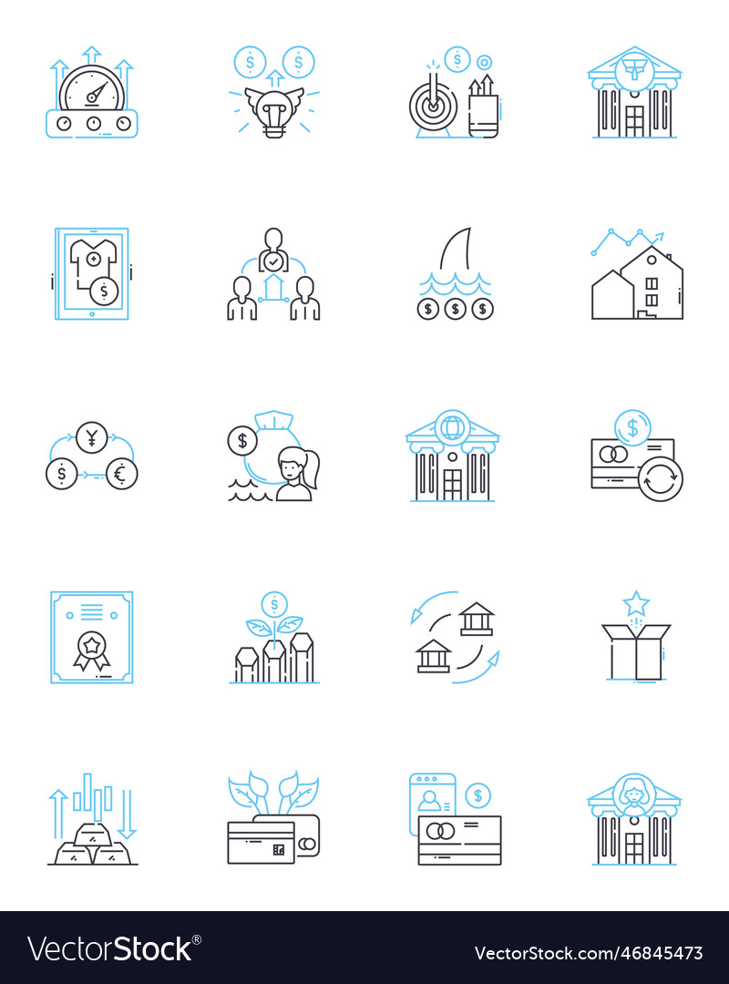 Data evaluation linear icons set analysis