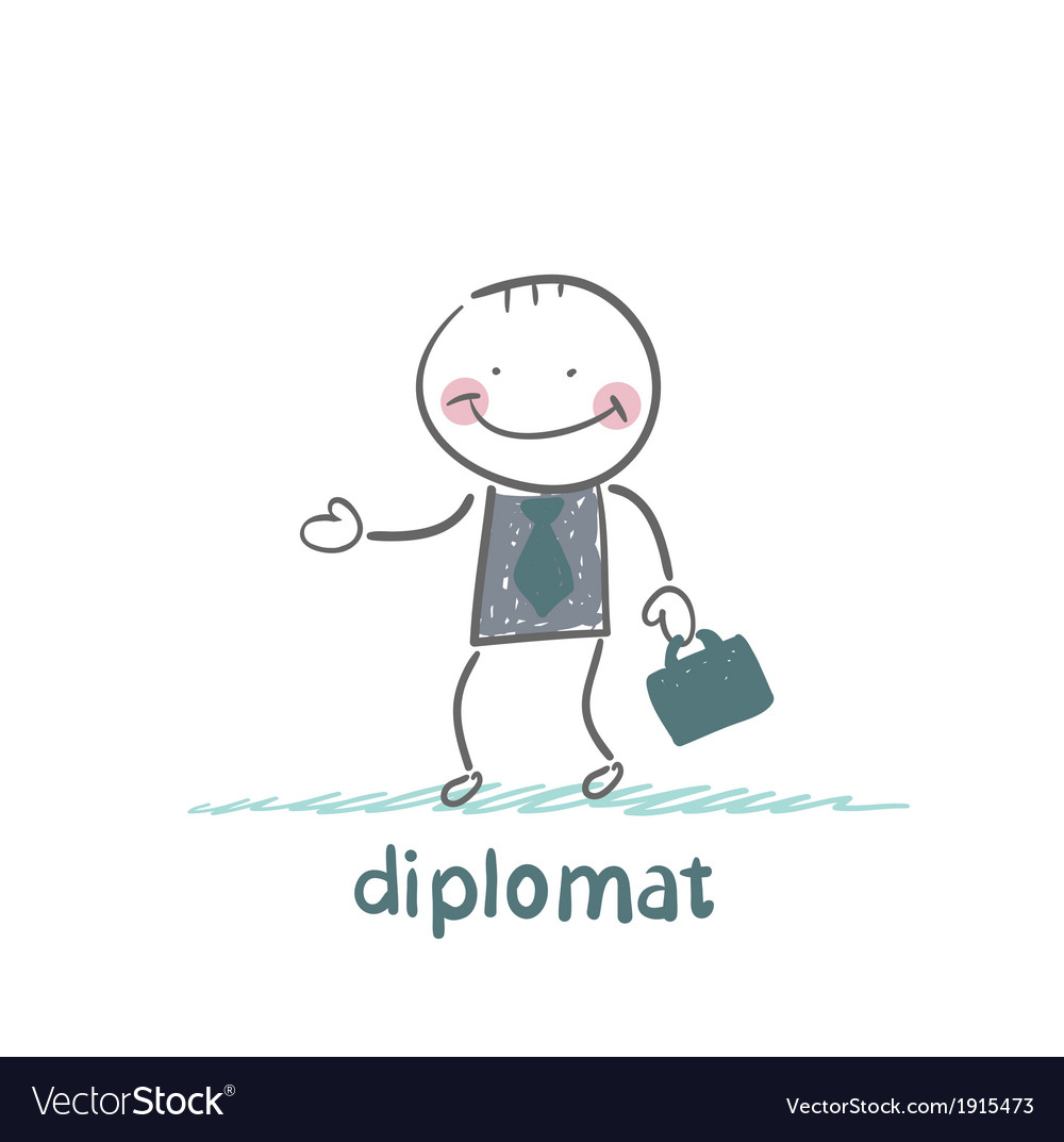 Diplomat goes to work Royalty Free Vector Image