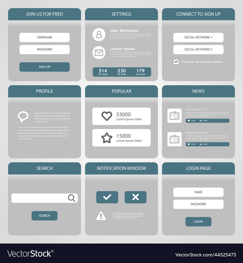 Flat mobile ui design