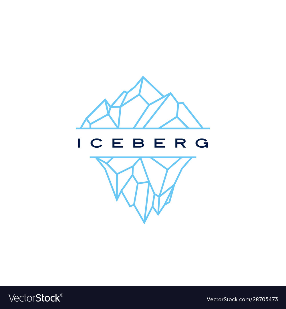 Iceberg logo geometric line outline monoline Vector Image