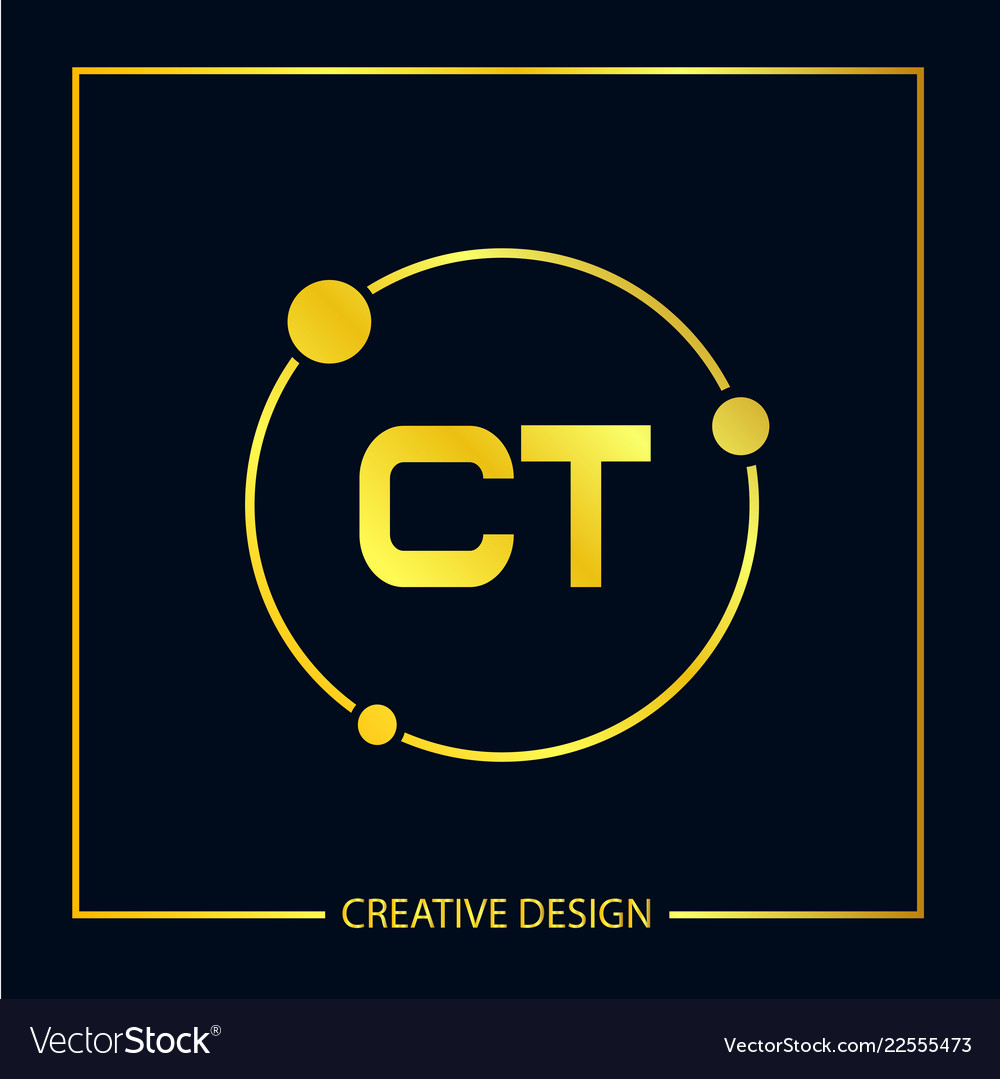 Initial letter ct logo template design Royalty Free Vector