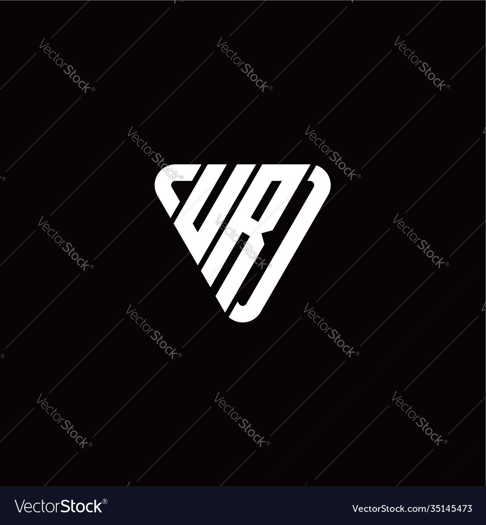 Initial letter u r linked triangle design logo vector image Initial letter u r linked triangle design logo