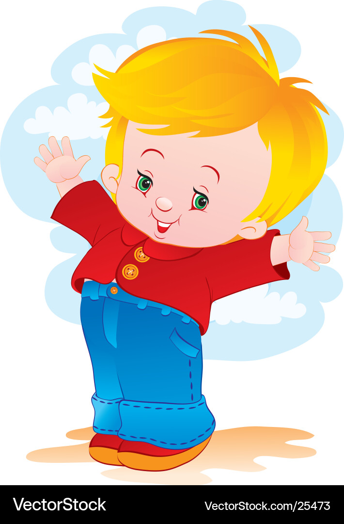 Joyful child Royalty Free Vector Image - VectorStock