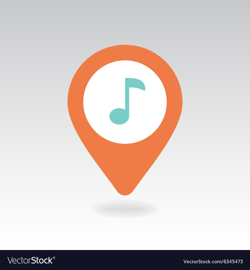 Music note pin map icon pointer markers