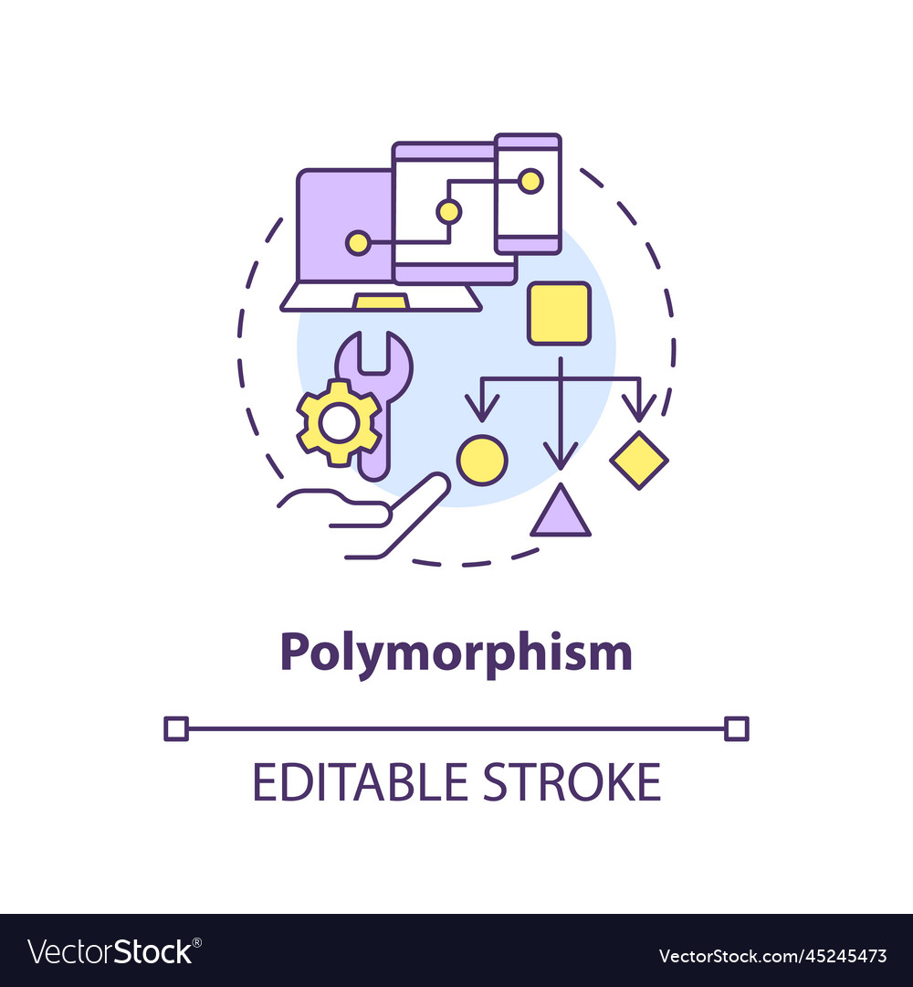 Polymorphism concept icon vector image Polymorphism concept icon