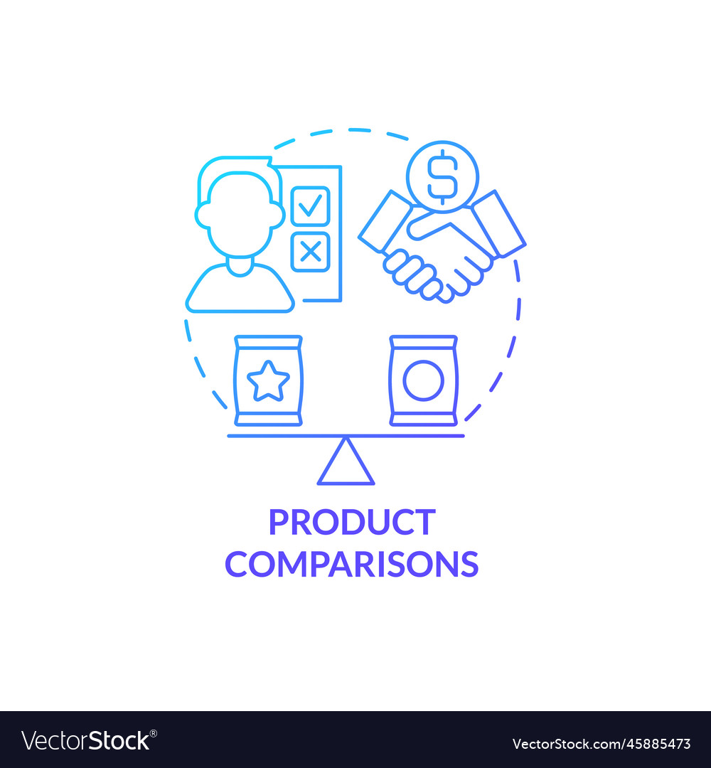 Product comparisons blue gradient concept icon vector image