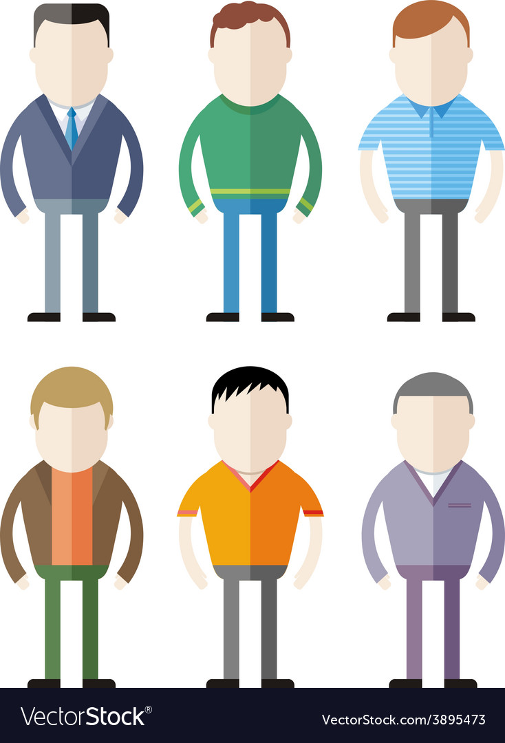 Set male fashion silhouettes Royalty Free Vector Image