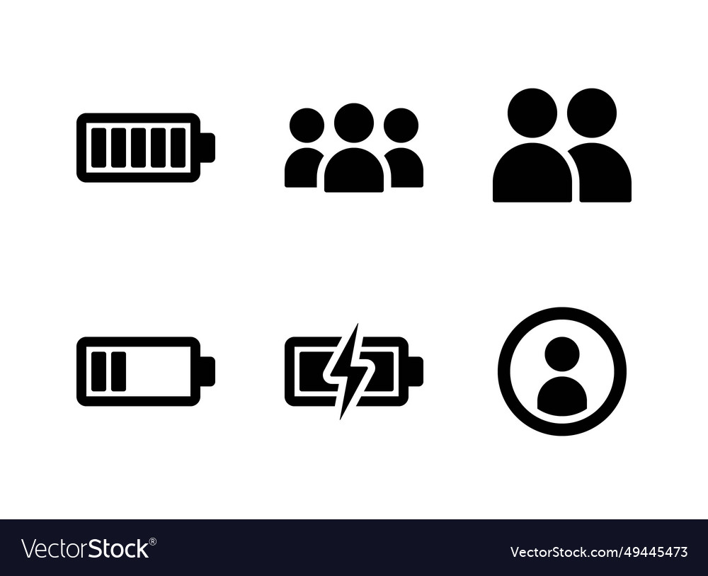 Simple set of user interface related solid icons