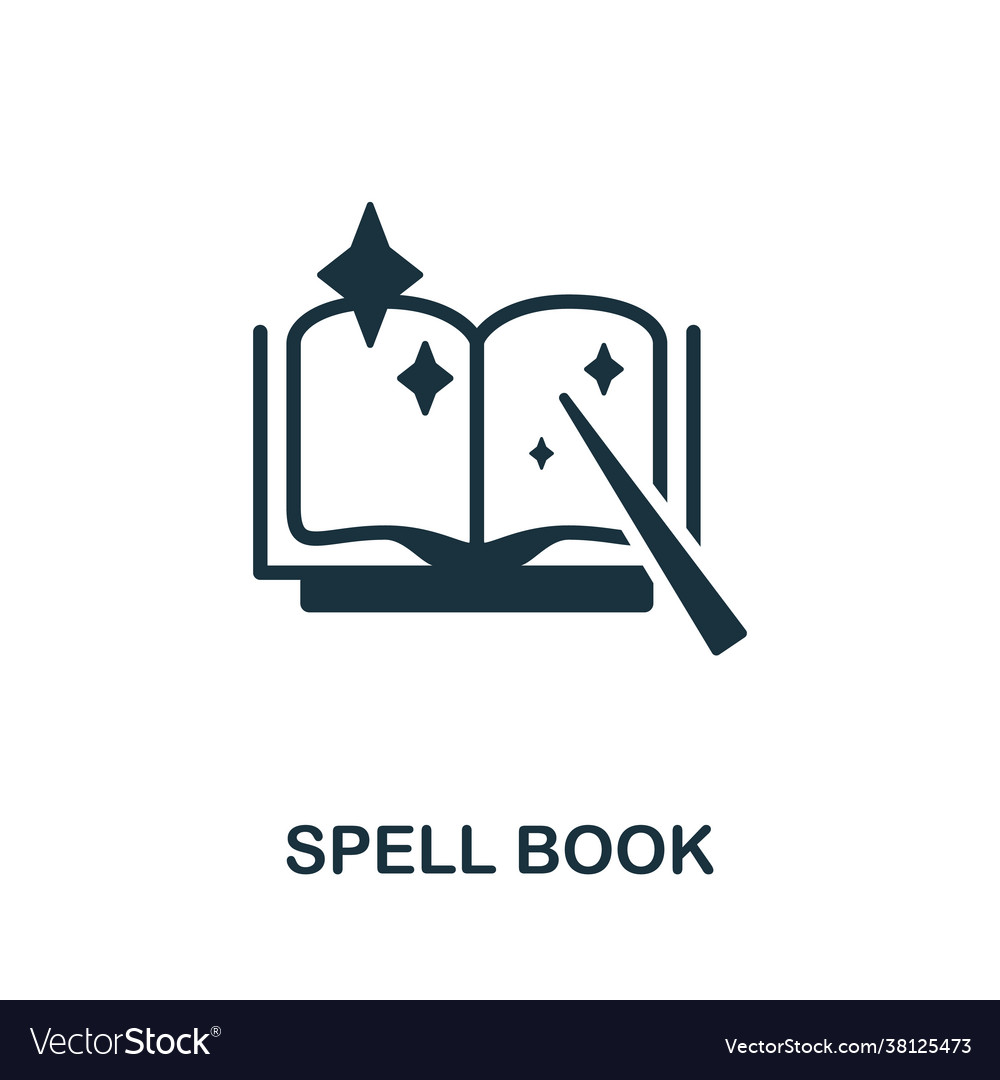 Spell book icon monochrome simple element from Vector Image