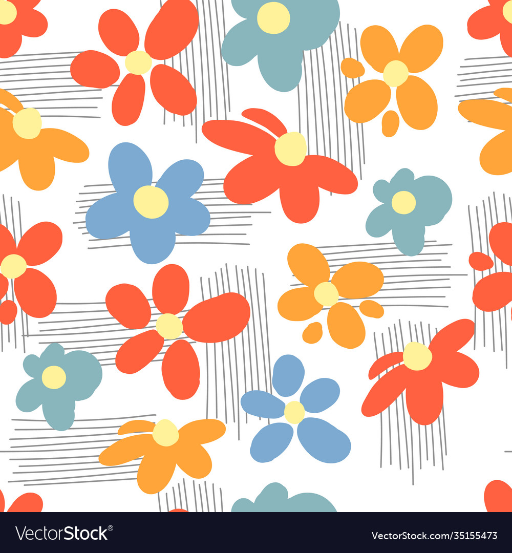 Spring flowers seamless pattern small floral