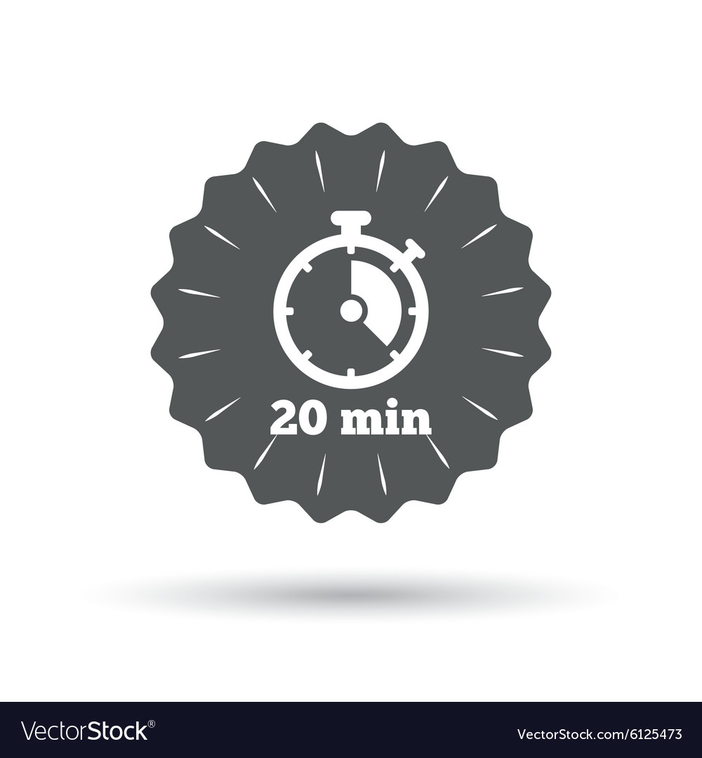 Timer sign icon 20 minutes stopwatch symbol