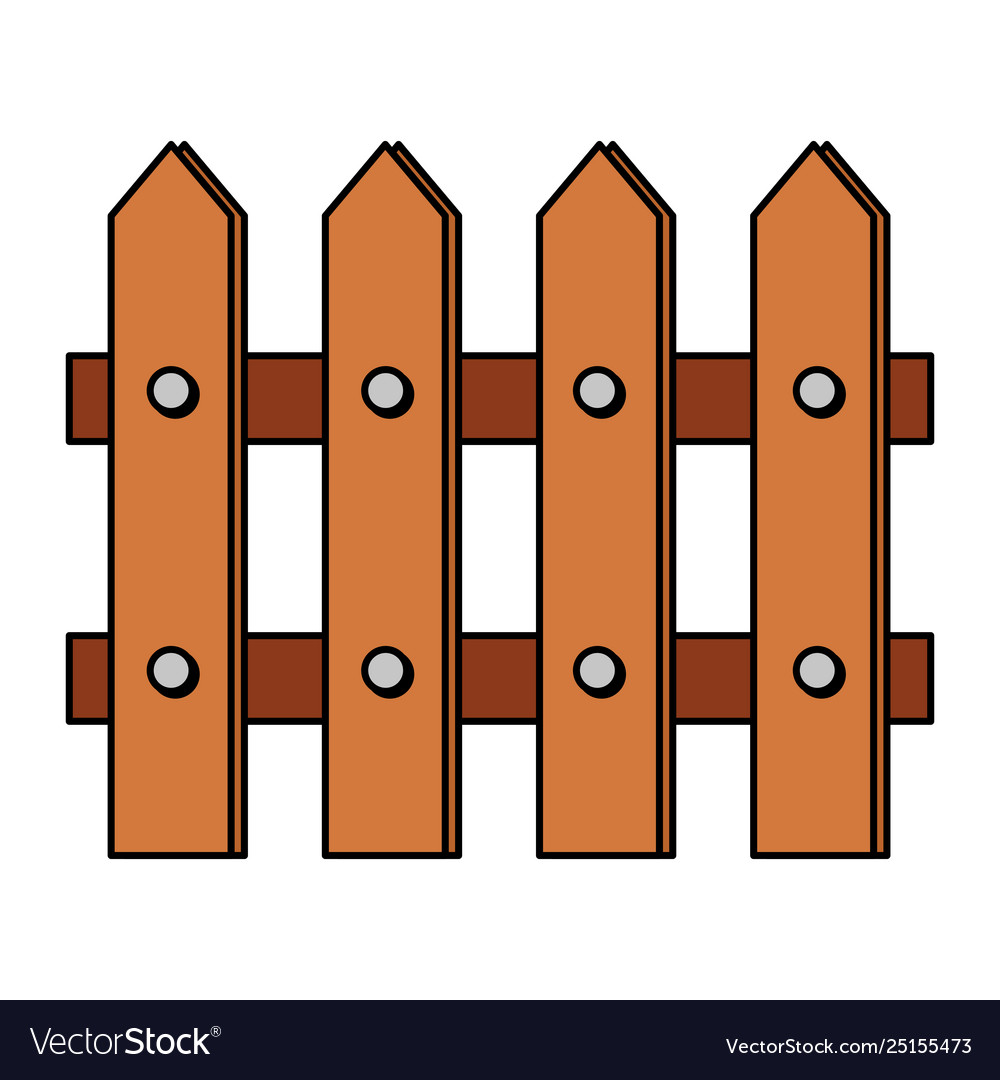 Wooden fence isolated icon