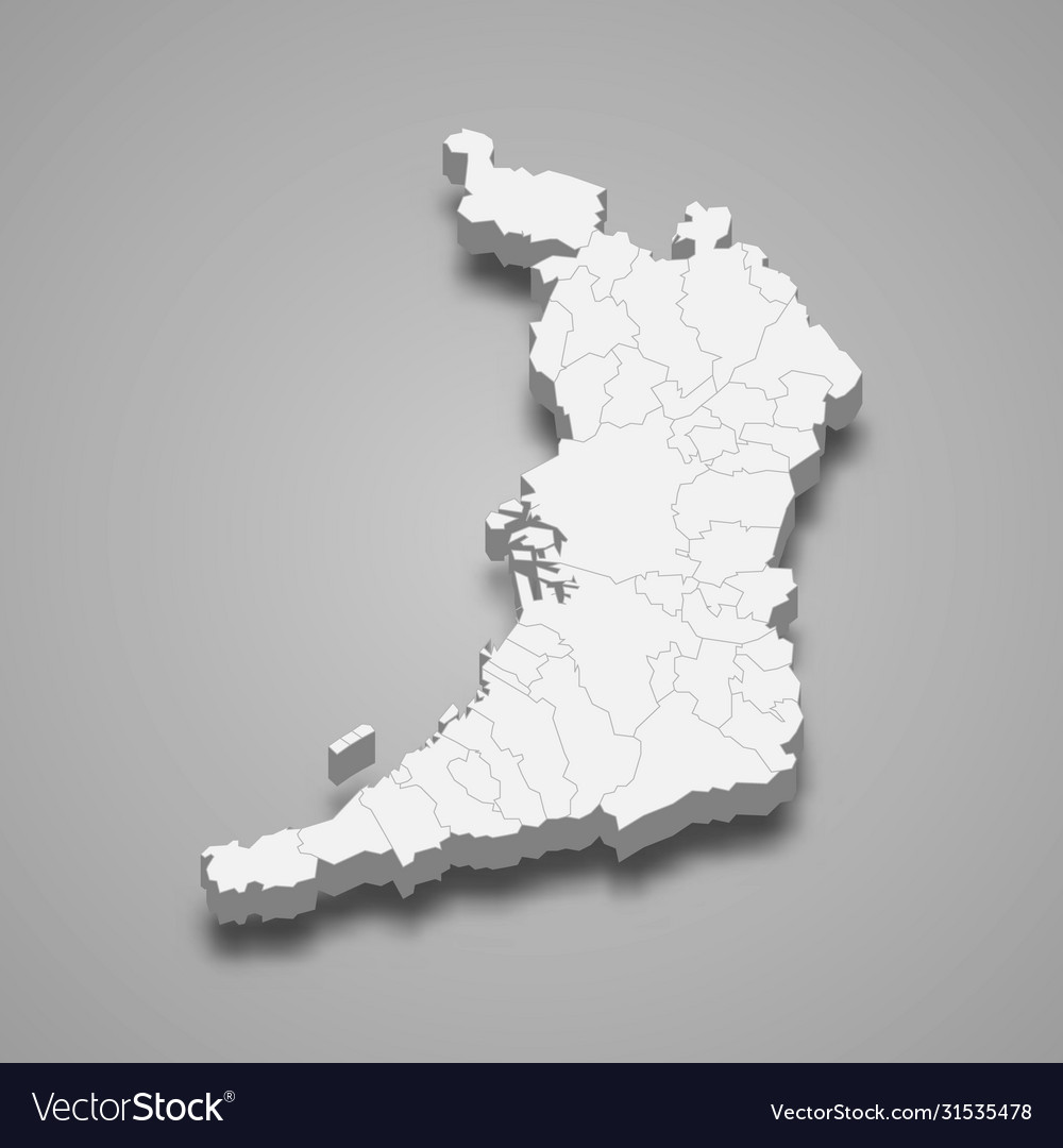 3d map prefecture japan Royalty Free Vector Image