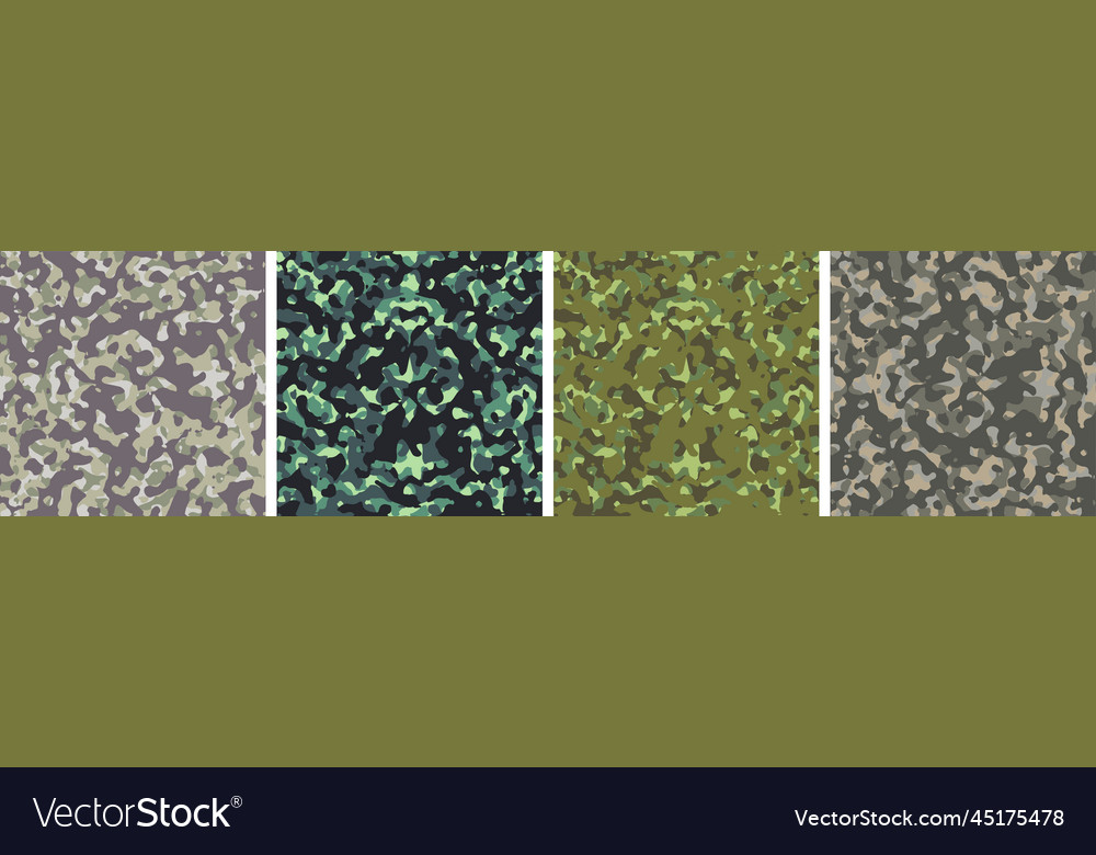 4 camouflage background set pattern design vector image 4 camouflage background set pattern design