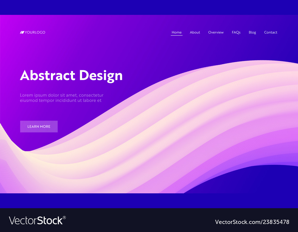 Abstract geometric futuristic wave shape web page