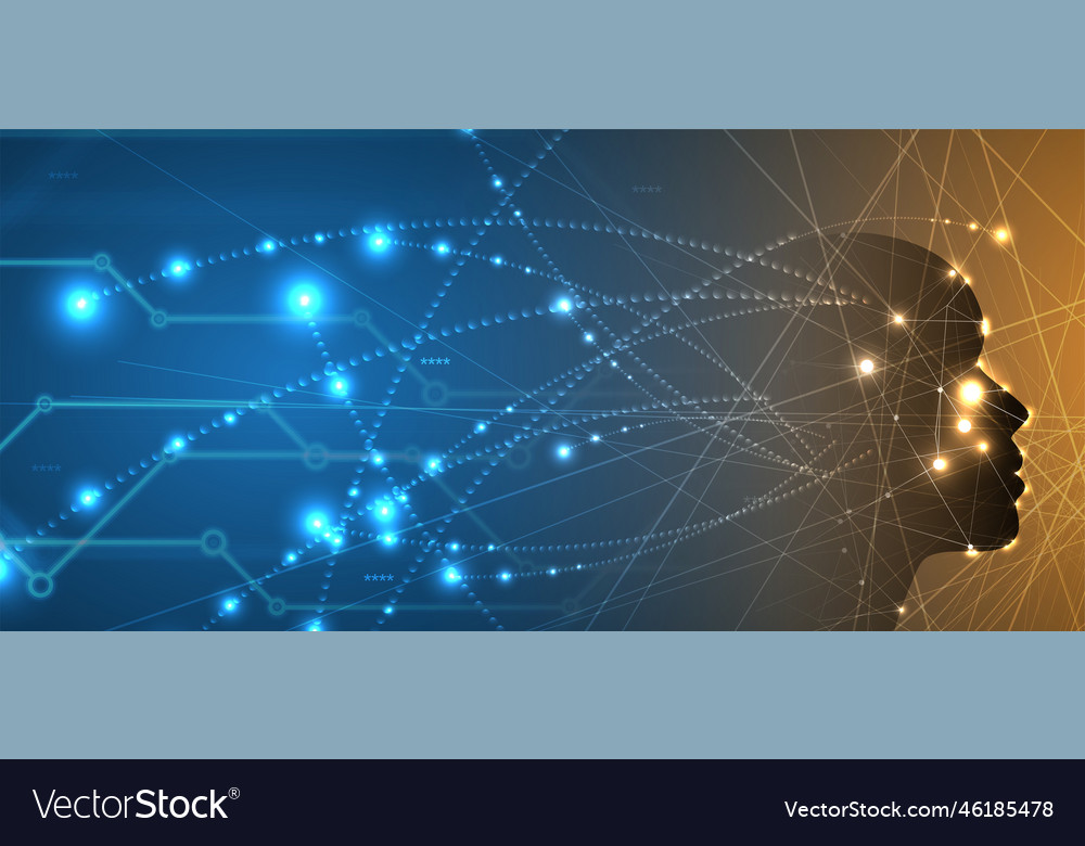 Artificial intelligence technology web background vector image Artificial intelligence technology web background
