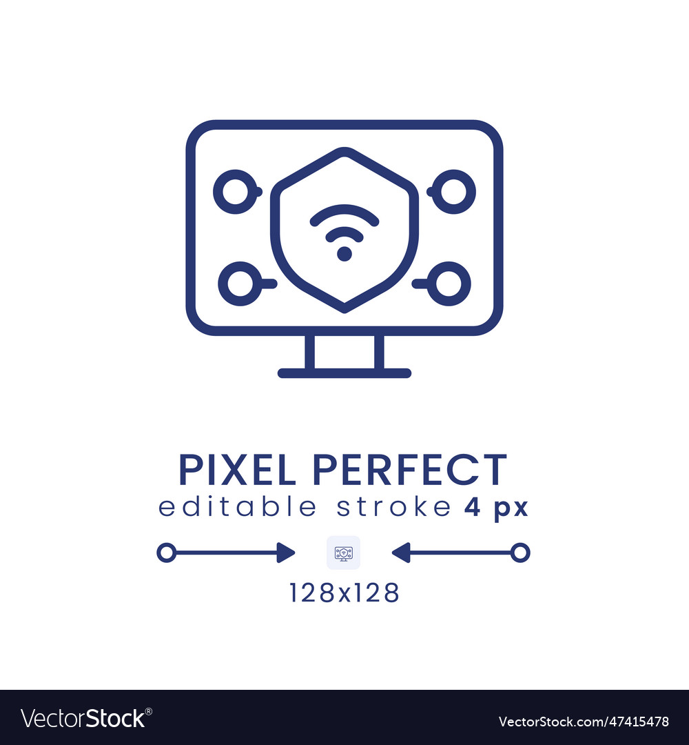 Endpoint security linear desktop icon vector image Endpoint security linear desktop icon