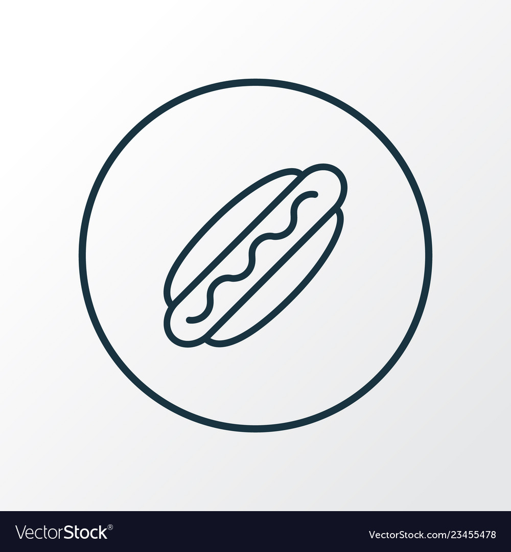 Hot dog icon line symbol premium quality isolated