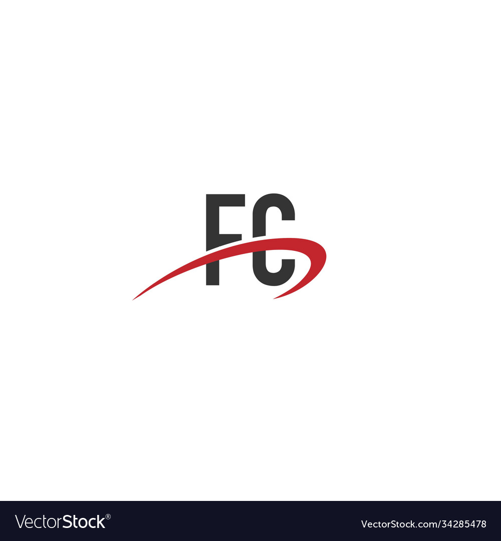 Initial letter fc linked swoosh monogram logo